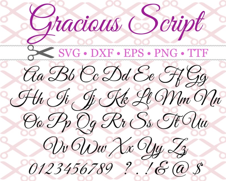 GRACIOUS Script Wedding Monogram Svg Dxf Eps Png Digital - Etsy