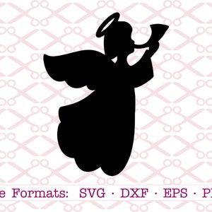 ANGEL SVG File, Christmas Angel Svg, Png, Eps, Dxf Files, Angel Clipart, Angel with Trumpet Svg, Cricut Files, Silhouette Studio, Cut Files