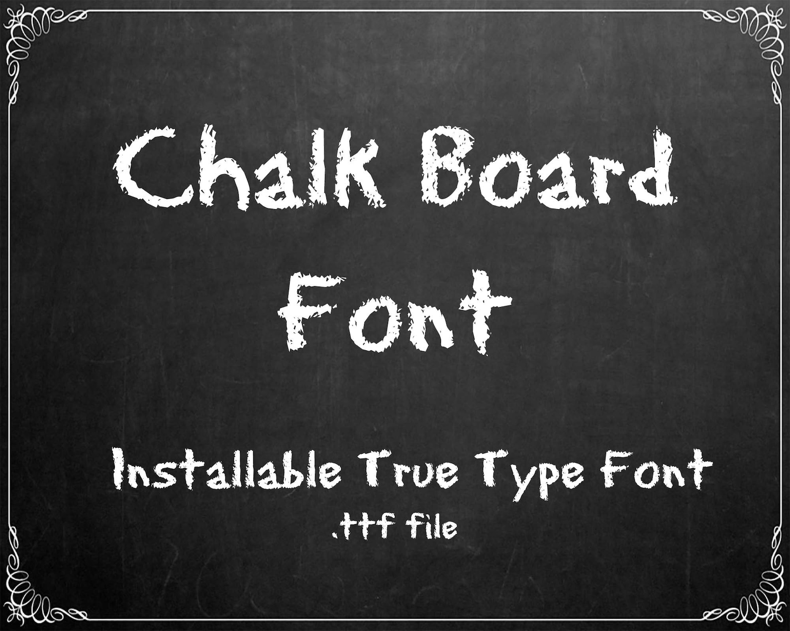CHALKBOARD TTF, Chalk Font, Installable True Type Font, Commercial Use