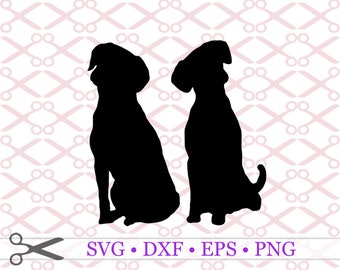 Arquivo SVG de cachorro, Silhueta de dois cachorros em SVG, PNG, DFX, Silhueta de par de cachorros, Clipart de cachorro, Imagem vetorial de cachorro, Arquivos de corte para Cricut com silhueta de cachorros em SVG