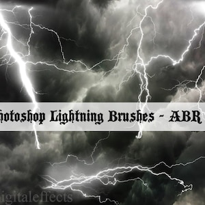 PHOTOSHOP BRUSHES, Lightning Brushes, Lightning Flash Brushes, ABR Files, Halloween Photoshop Brushes, Gimp Brushes, Photoshop Presets Pack