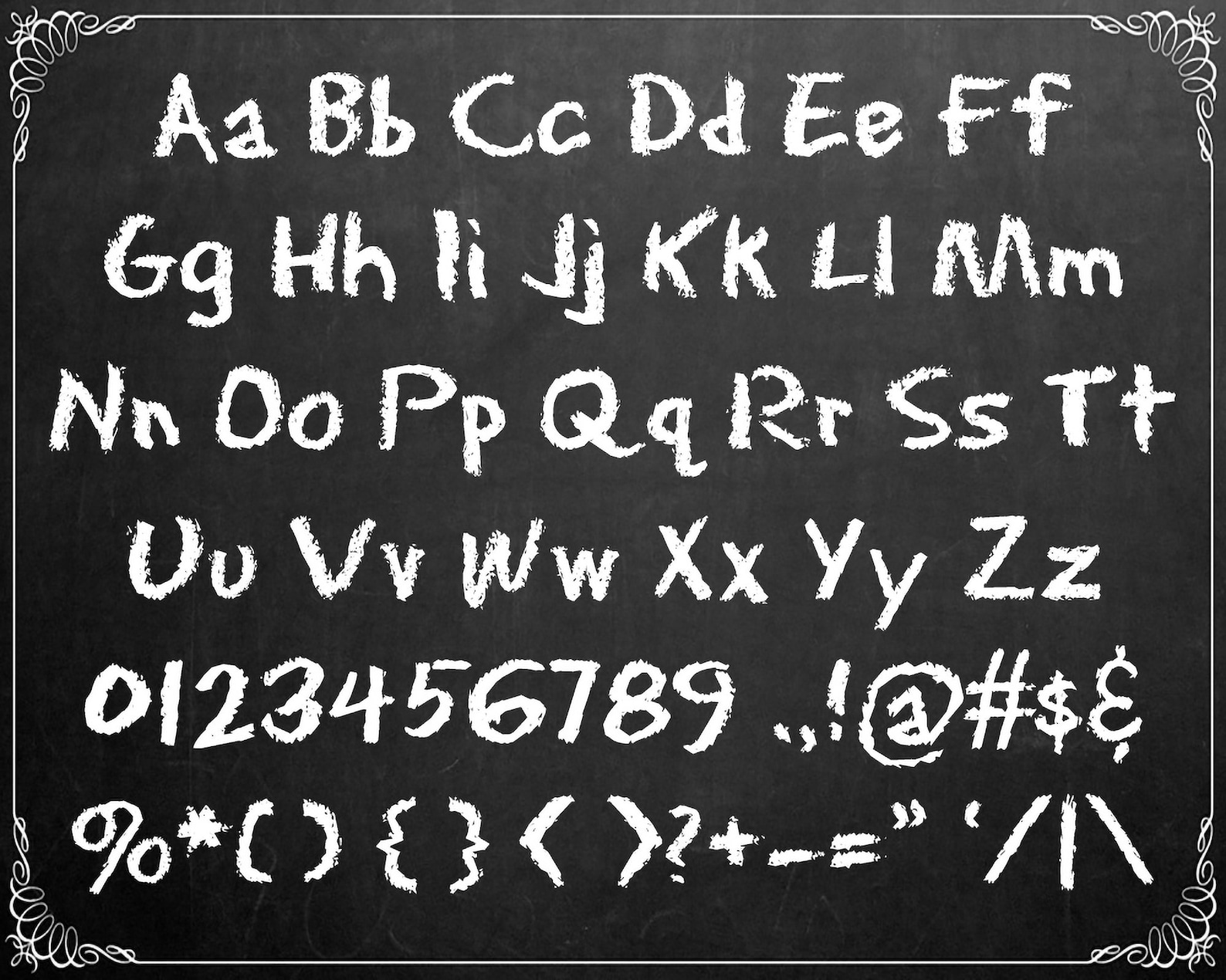 CHALKBOARD TTF, Chalk Font, Installable True Type Font, Commercial Use, Distressed Font, Grunge