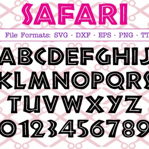 SAFARI Monogram Svg Letters & Numbers, Svg Dxf Eps, Png. Capital Letters, TTF font file, Svg Monogram Letters Cricut Silhouette; Cut Files