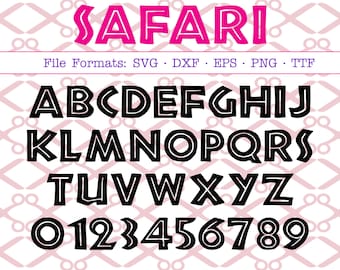 SAFARI Monogram Svg Letters & Numbers, Svg Dxf Eps, Png. Capital Letters, TTF font file, Svg Monogram Letters Cricut Silhouette; Cut Files
