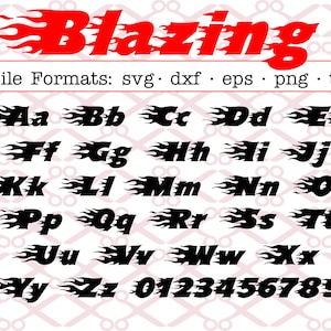 BLAZING Monogram Svg Letters & Numbers, Svg Dxf Eps, Png. Numbers, Letters, Svg Alphabet, Monogram Letters Cricut Silhouette;Svg Cut Files