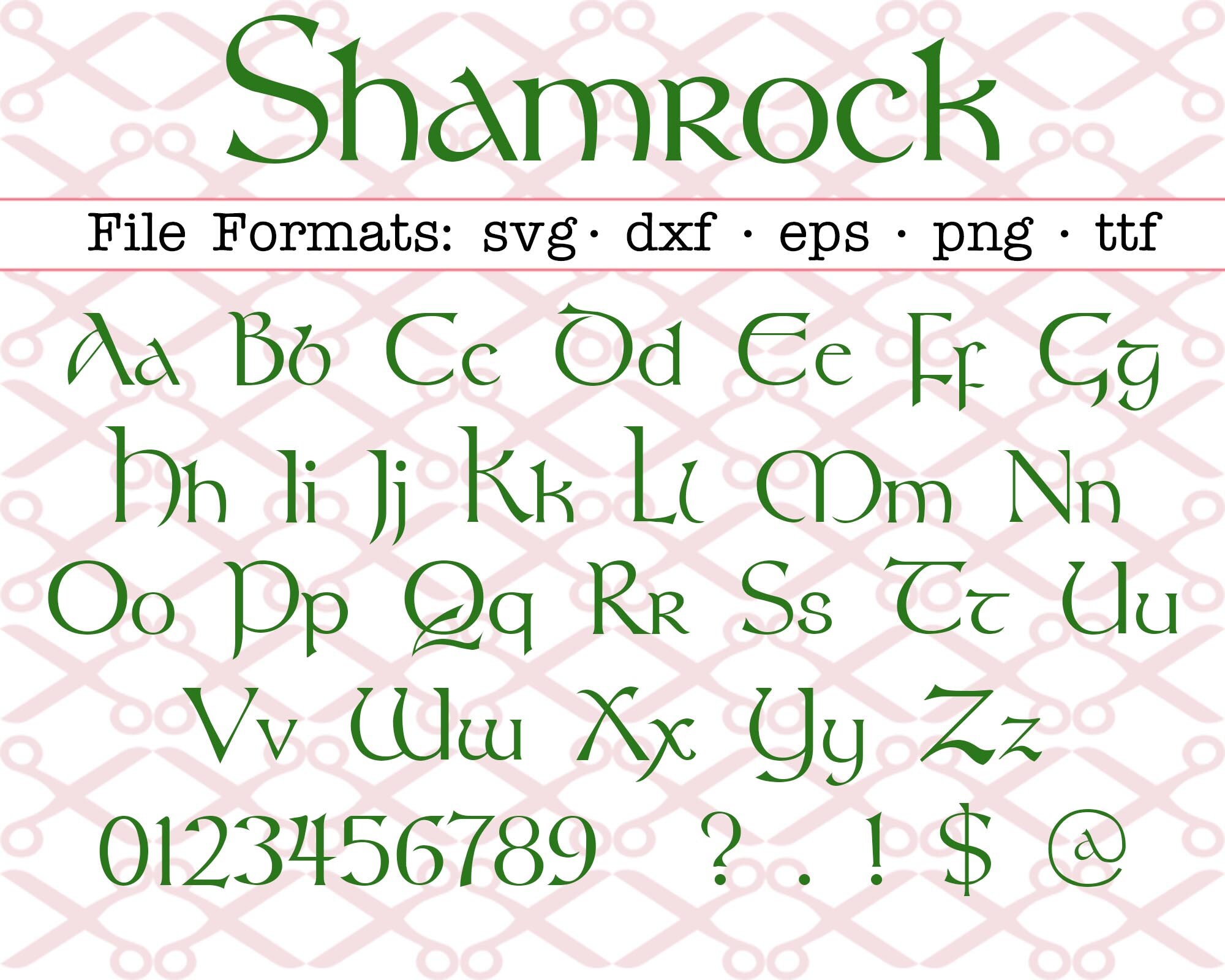 SHAMROCK SVG Letters & Numbers Characters Svg Dxf Eps Png Etsy New