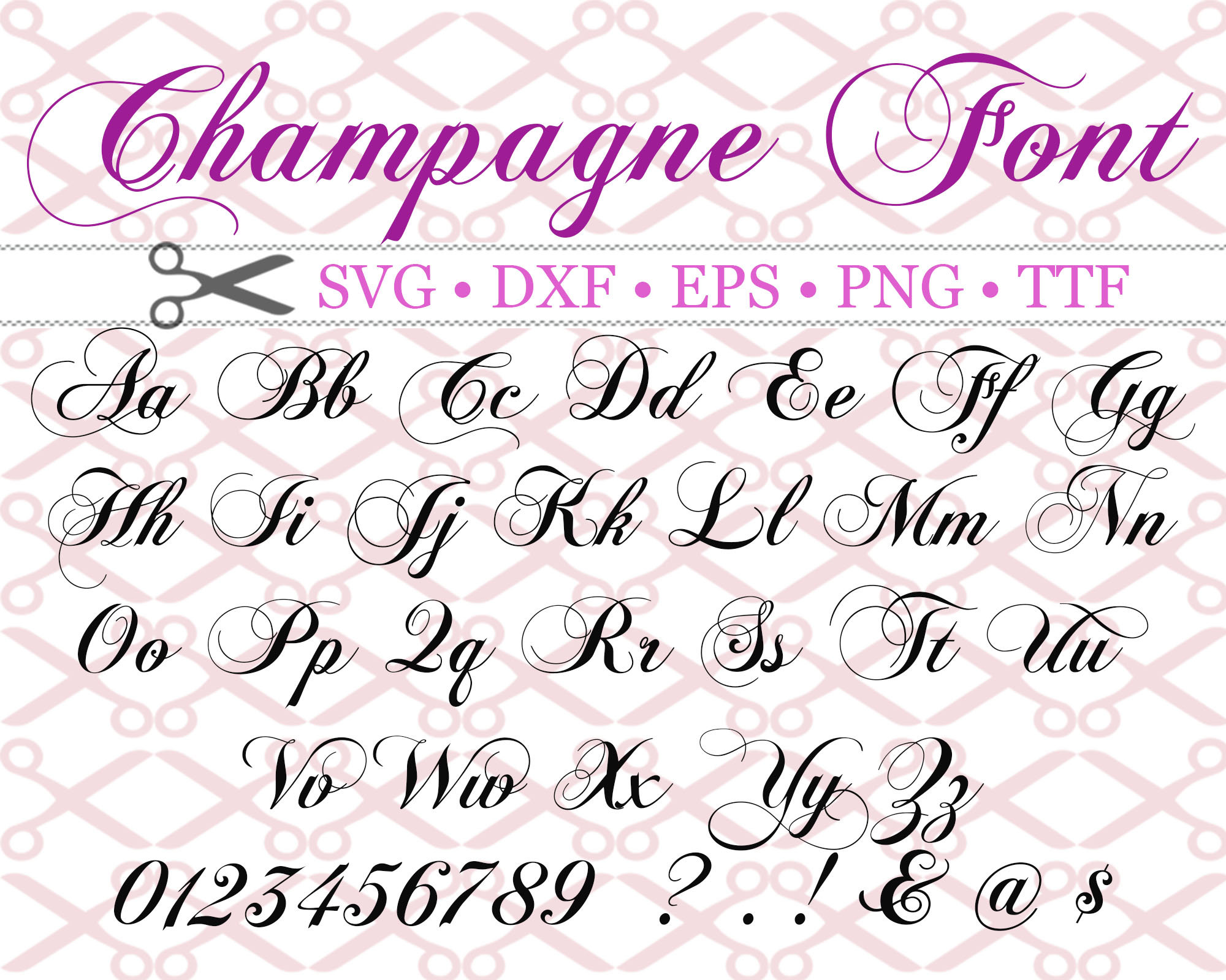 Fancy script monogram font