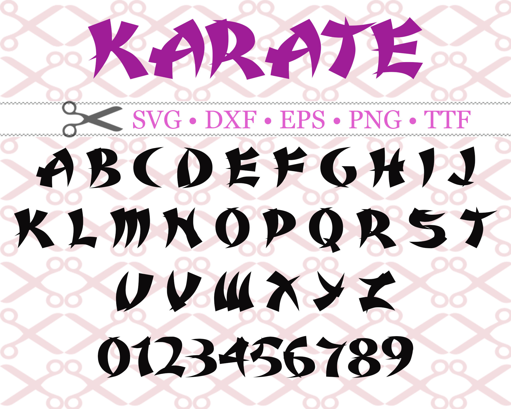 KARATE Schrift Svg Dxf Eps Png Asiatisches Monogramm SVG Etsy.de
