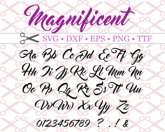 Magnificent Script SVG Handwritten Font Svg Dxf Eps Png - Etsy