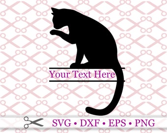 CAT Split Monogram Frame SVG Dxf Png Eps; DIY Monogram, Cat Svg, Split Monogram Svg, Cat Grooming, Files for Cricut & Silhouette