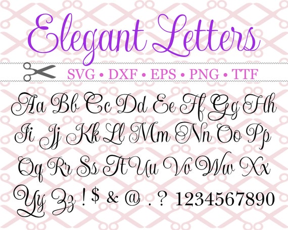 Elegant Font Elegant Monogram SVG Dxf Eps Pngs & TTF File - Etsy