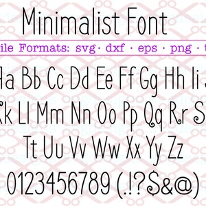 Fuente MINIMALISTA, TTF Svg, Dxf, Eps, Png, Fuente manuscrita, Letras manuscritas con fuente estrecha, Archivos Cricut, Archivos Silhouette, Fuente instalable
