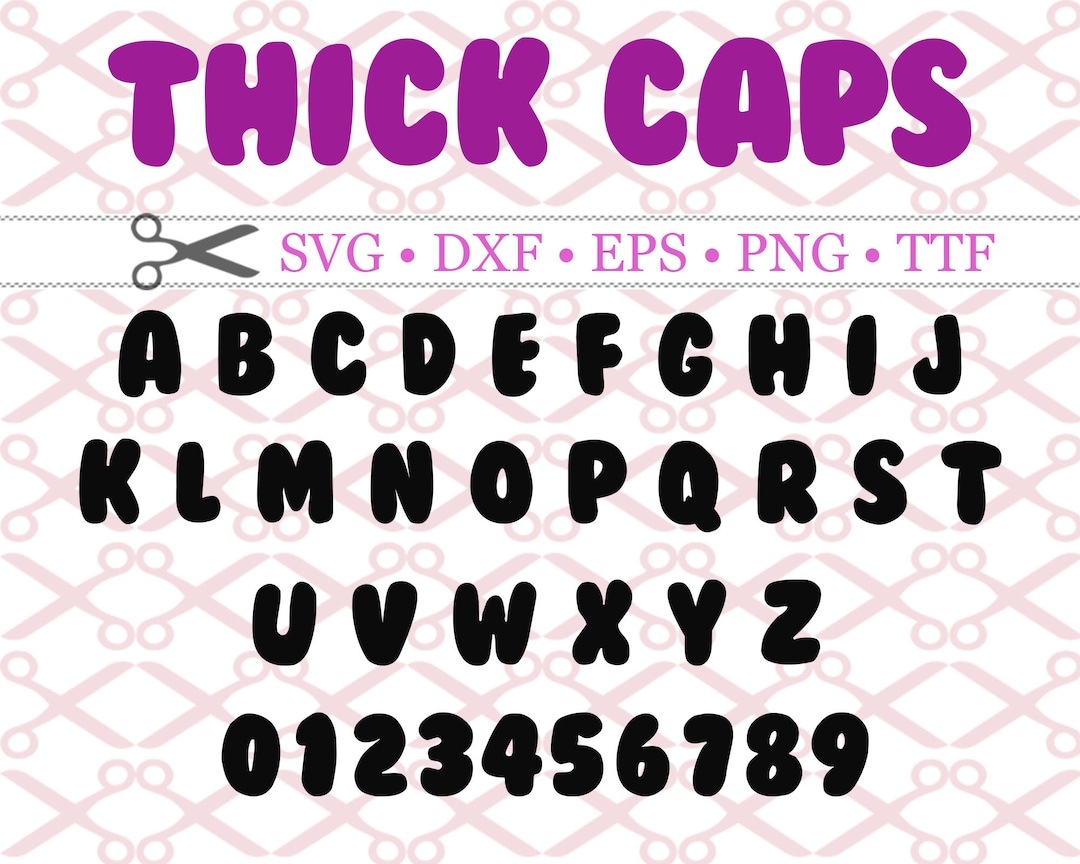 THICK Monogram Svg Letters & Numbers, Svg Dxf Eps, Png. Capital Letters ...
