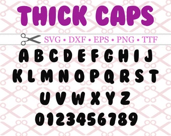 THICK Monogram Svg Letters & Numbers, Svg Dxf Eps, Png. Capital Letters, Svg Alphabet, Monogram Letters Cricut Silhouette;Svg Cut Files
