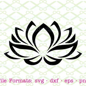 Lotus Flower SVG, Dxf, Eps & Png. Digital Cut Files for Cricut, Line Art, Yoga, Meditation, Buddhist, Namaste, New Age Svg, Flower Svg
