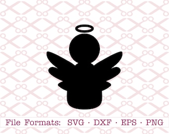 ANGEL SVG, Christmas Angel Svg, Png, Eps, Dxf, Angel Clipart, Angel With Halo Svg Vector Angel Silhouette Studio, Cricut Svg Files,Cut Files