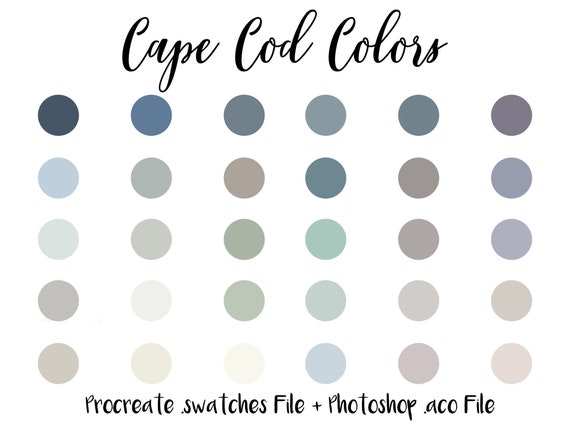 Procreate Color Palette CAPE COD Procreate Swatches File - Etsy