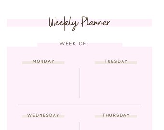 Wochenplaner| Einfacher Planer | To-Do Liste| Büroplaner| Minimalistischer Planer| Tagesplaner