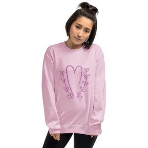 Heart Sweatshirt, Heart and Vines Sweatshirt, Floral Sweatshirt, Sweetheart, Heart, Flowers, Love, Positive Sweatshirt, Unisex Sweatshirt