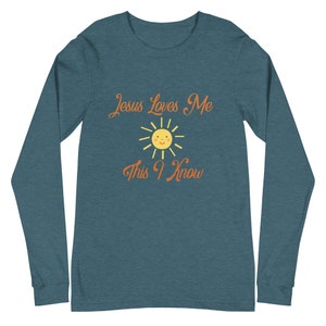 Jesus Loves Me This I Know Tee; Jesus Loves Me Tee; Jesus Loves Me Shirt; Jesus Loves Me; Jesus Shirt; Unisex Long Sleeve Tee; Easter Shirt