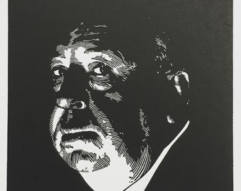 Alfred Hitchcock | Handmade Limited Edition Linocut Print | INK038