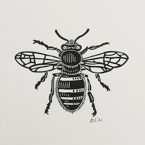 Bee | Handmade Linocut Print