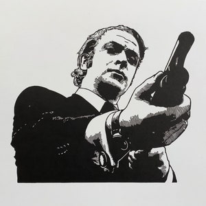 ゲット・カーター | マイケル・ケイン | ハンドメイド限定版リノカットプリント