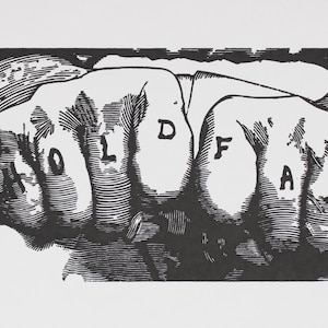 Hold Fast Knuckle Tattoo | Master and Commander | Handmade Limited Edition Linocut Print | INK034
