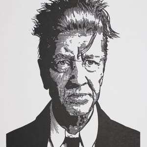 デヴィッド・リンチ | ハンドメイド限定版リノカットプリント | INK037