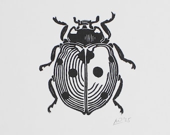 Ladybird | Ladybug | Handmade Linocut Print | INK821