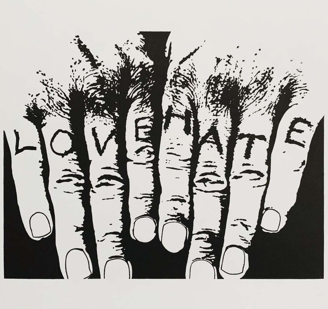 Love/hate Knuckle Tattoo | the Night of the Hunter | Handmade Limited ...