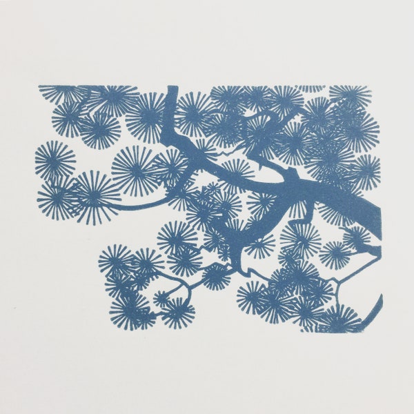 Pine Branches | Handmade Limited Edition Linocut Print