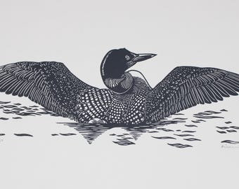 Loon | Handmade Limited Edition Linocut Print | INK805
