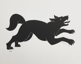 Wolf | Handmade Limited Edition Linocut Print