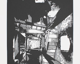 Vertigo | Handmade Limited Edition Linocut Print | INK001