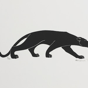 Panther | Handmade Limited Edition Linocut Print