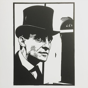 Jeremy Brett | Sherlock Holmes | Handmade Limited Edition Linocut Print