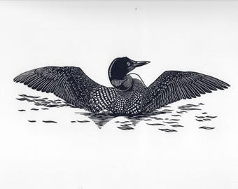 Loon | Handmade Limited Edition Linocut Print
