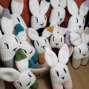 Doudou lapin pour bébé, peluche fait main au crochet pour nouveau né image 5