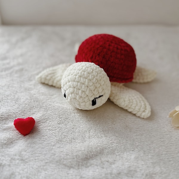 Doudou tortue, laine chenille, douce