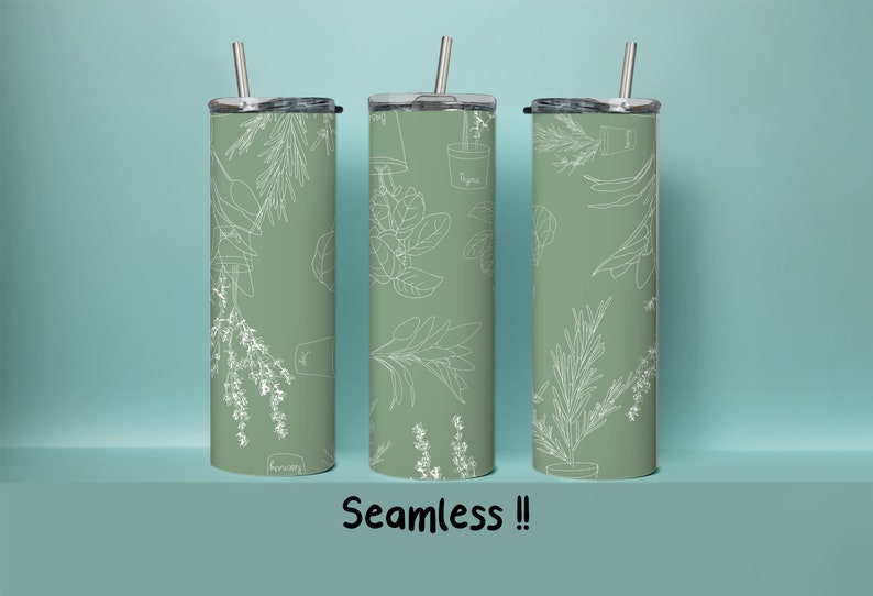 Sage Green Tumbler Wrap / INSTANT DOWNLOAD / 20 Oz Skinny Staight