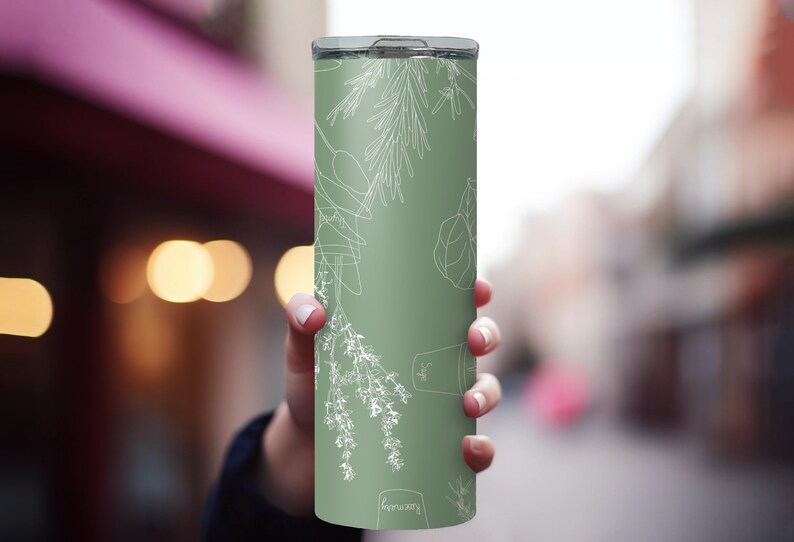 Sage Green Tumbler Wrap / INSTANT DOWNLOAD / 20 Oz Skinny Staight