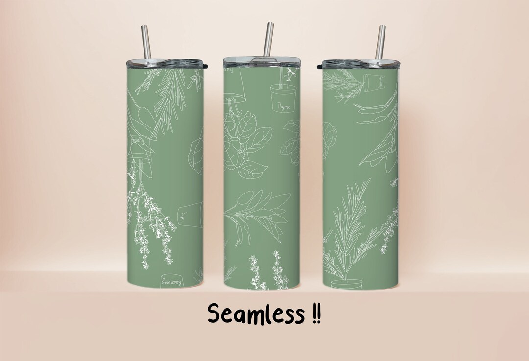 Sage Green Tumbler Wrap / INSTANT DOWNLOAD / 20 Oz Skinny Staight