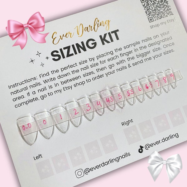 Press On Nail Sizing Kit, Press On Nails, Fake Nails Sizing Kit, Sizing Guide, Find Your Size, Precise Nail Sizes, Nail Measurement, Apres