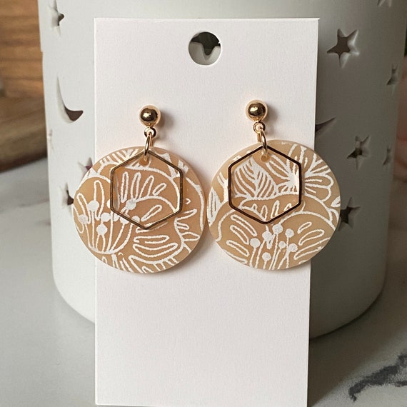 The Brooklyn Handmade Polymer Clay Earrings Geometric Drop