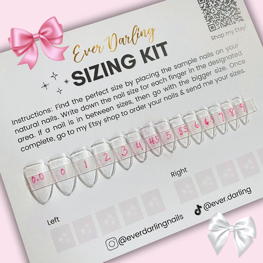 Press on Nail Sizing Kit, Press on Nails, Fake Nails Sizing Kit, Sizing