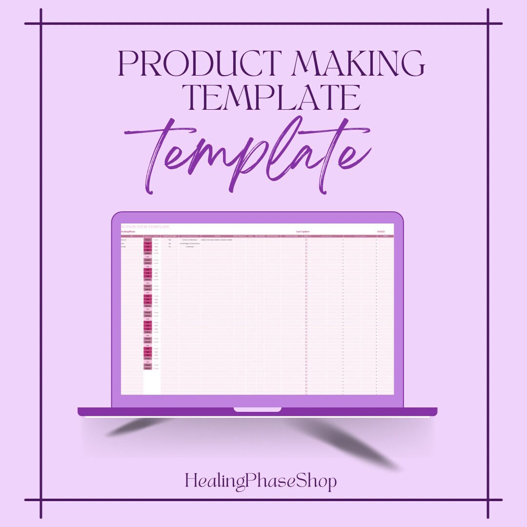 Candle/product Making Template Spreadsheet for Excel and Etsy