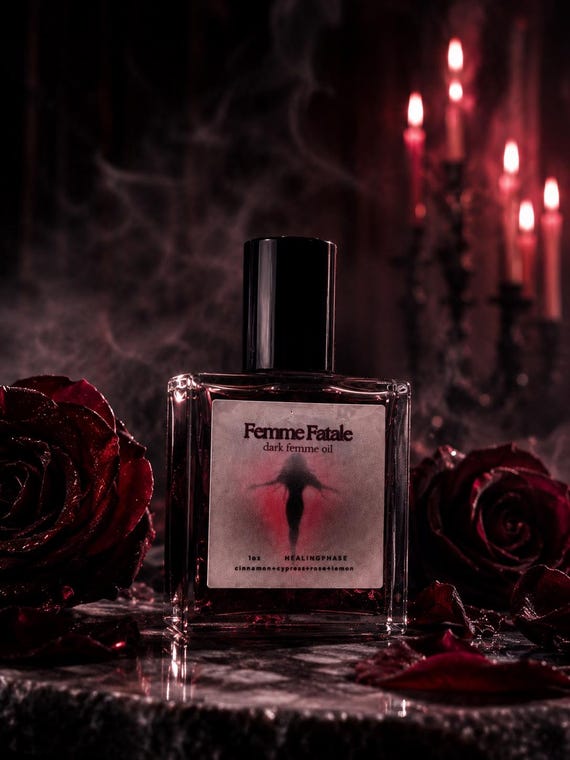 Femme Fatale Perfume Oil | Dark Feminine Energy, Attraction, Confidence (1oz)