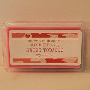 3.5 oz Wax Melt Sweet Tobacco scent.