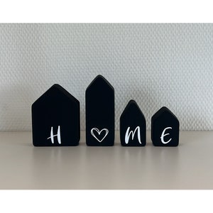 Set of 4 concrete houses in white or black